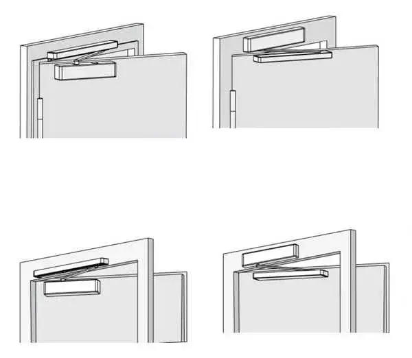 różne typy samozamykaczy do drzwi