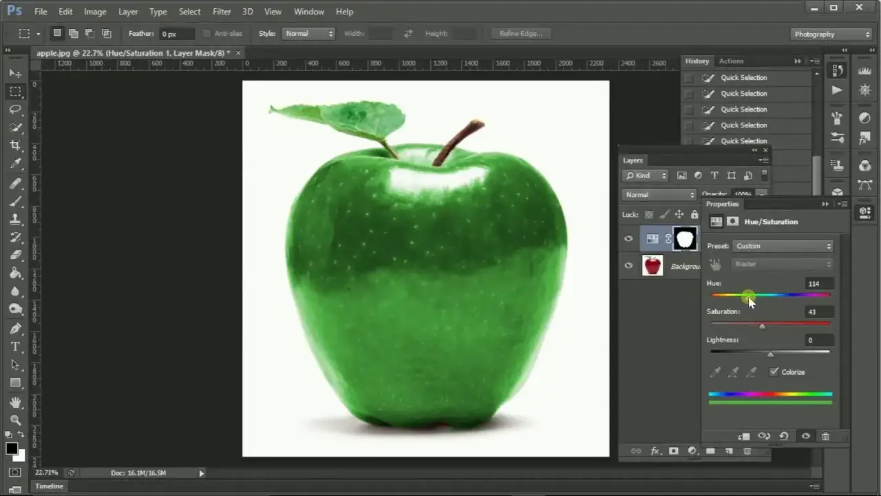 Przed i po zmianie koloru obiektu w Photoshopie