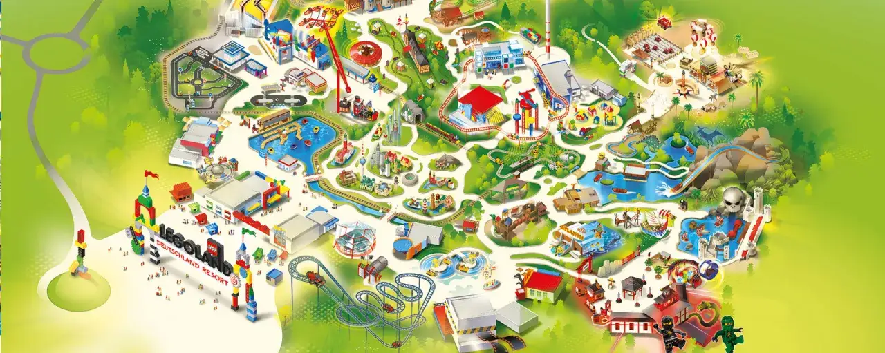 Mappa Legoland Germania aree tematiche