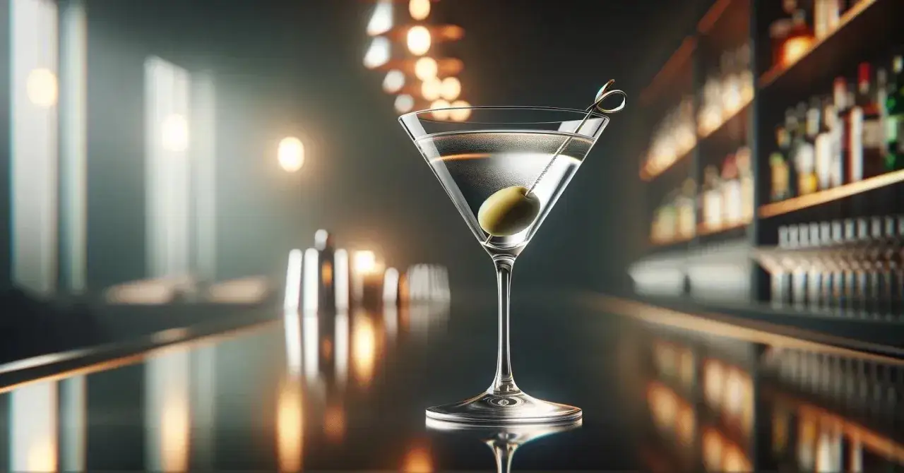 Klasyczne Dry Martini w kieliszku koktajlowym