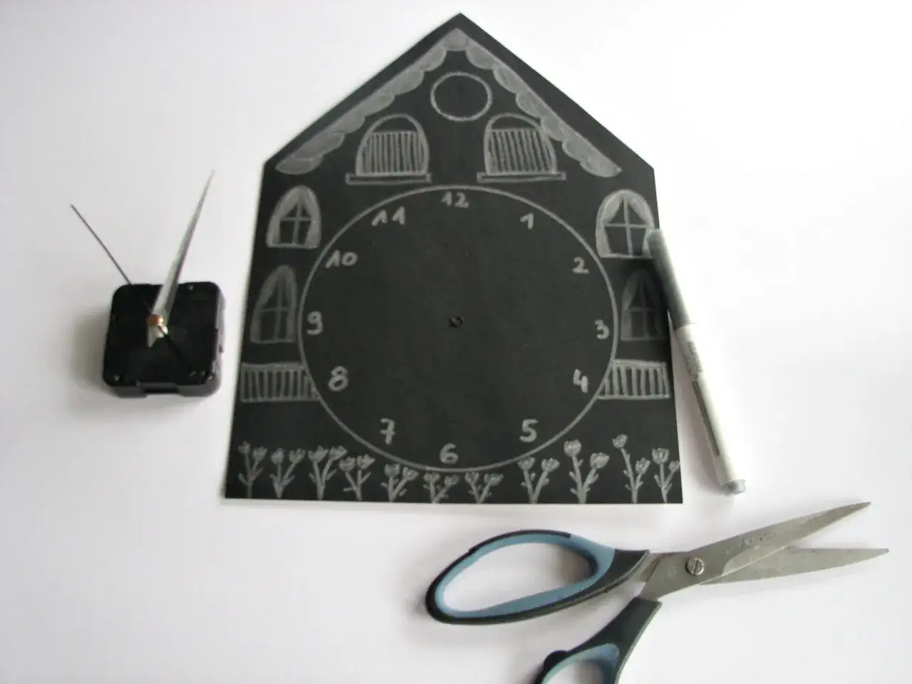 DIY karnisz z zegarem narzędzia