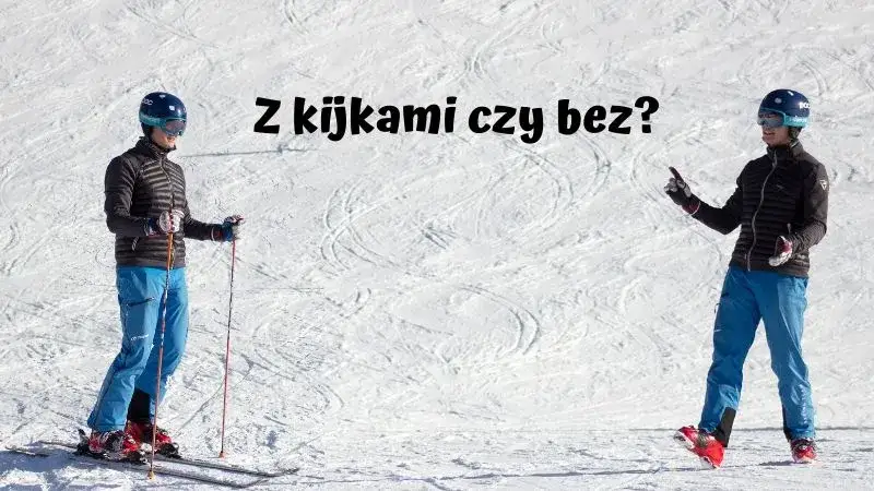 narciarz z kijkami prawidłowa postawa