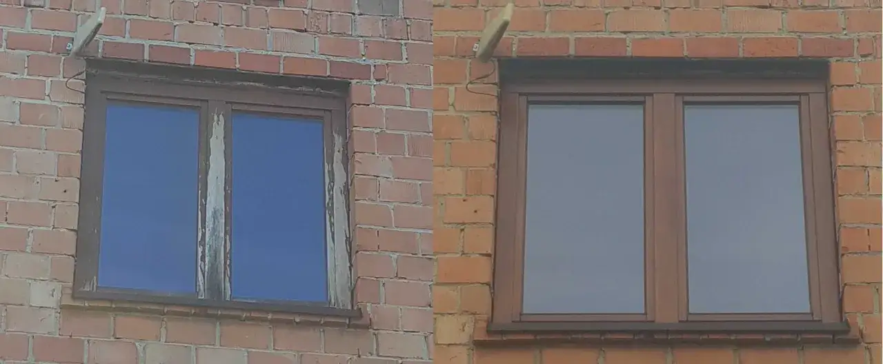 Przed i po renowacji drewnianych okien. Zobacz, jaką farbą pomalować drewniane okna, by wyglądały jak nowe.