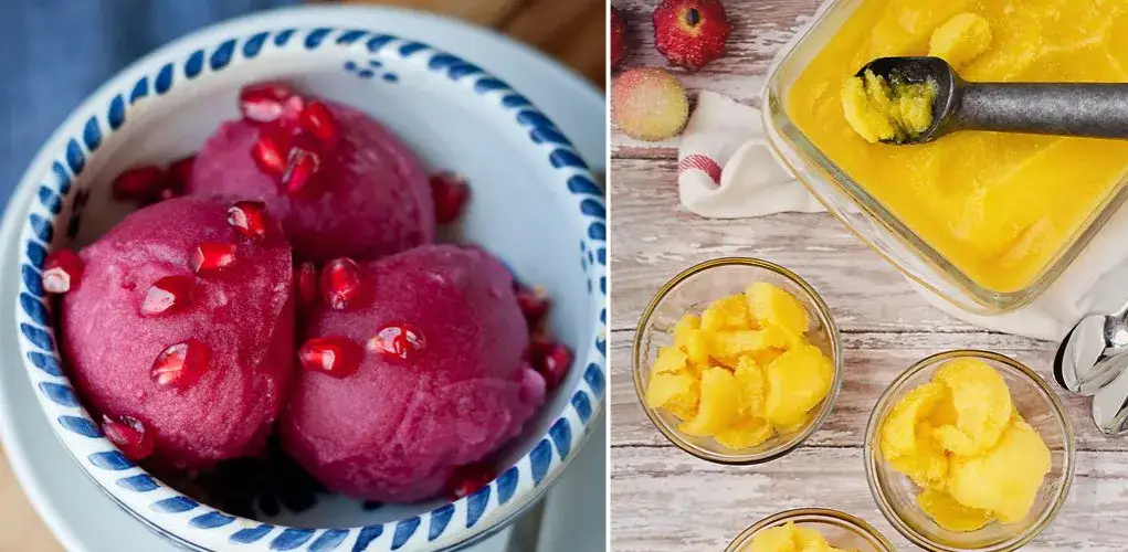 r&oacute;żne smaki sorbet&oacute;w