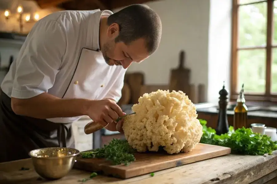 płukanie koziej brody w misce