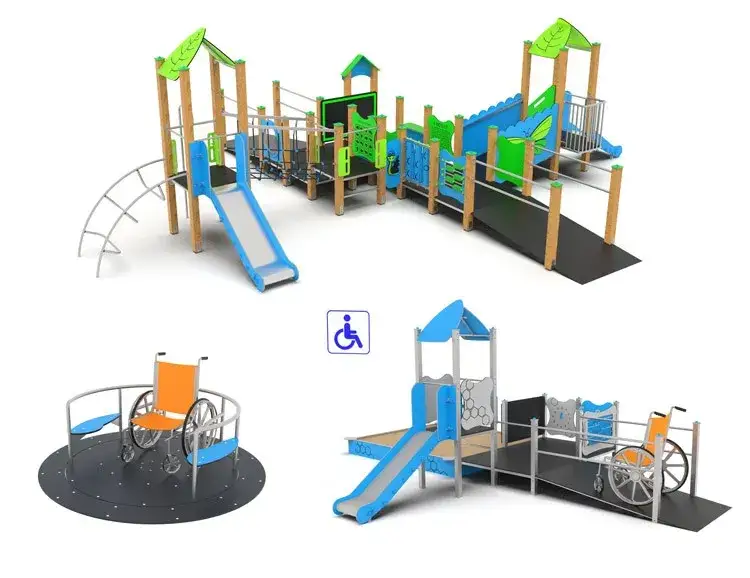 różne typy urządzeń na plac zabaw dla dzieci