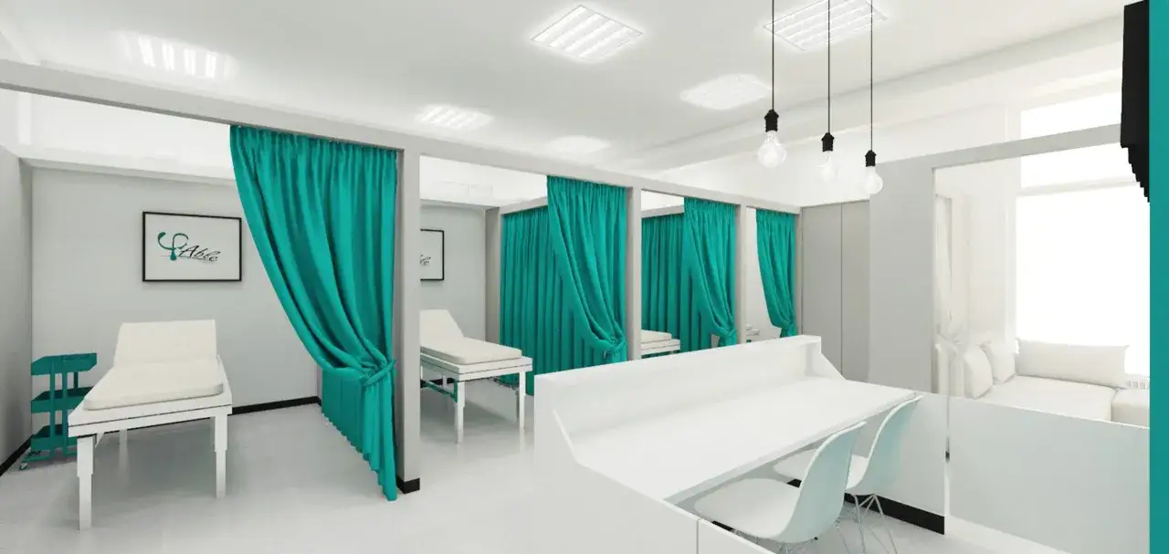 Toony Fizjoterapia gabinet wnętrze nowoczesny