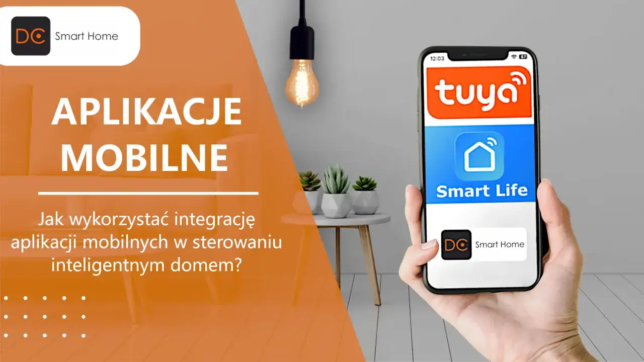 Aplikacja Tuya po polsku na smartfonie, pokazująca jak sterować inteligentnym domem.
