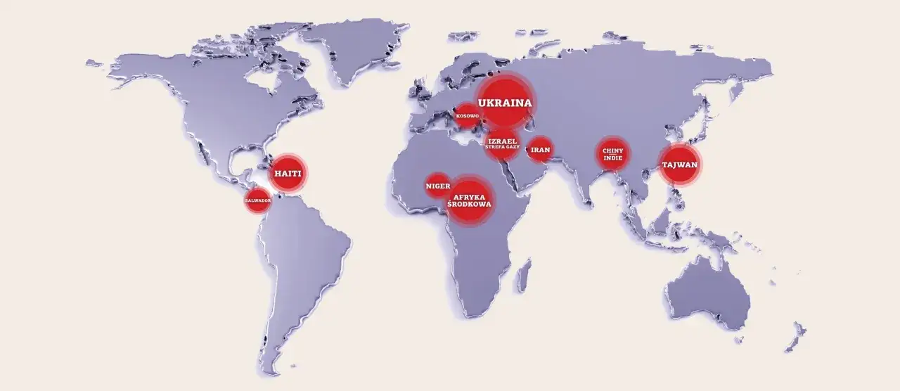 Mapa świata konflikty 2026