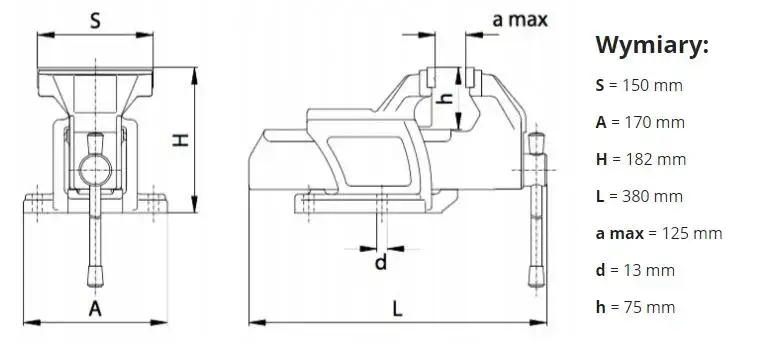 imadło wymiary techniczne