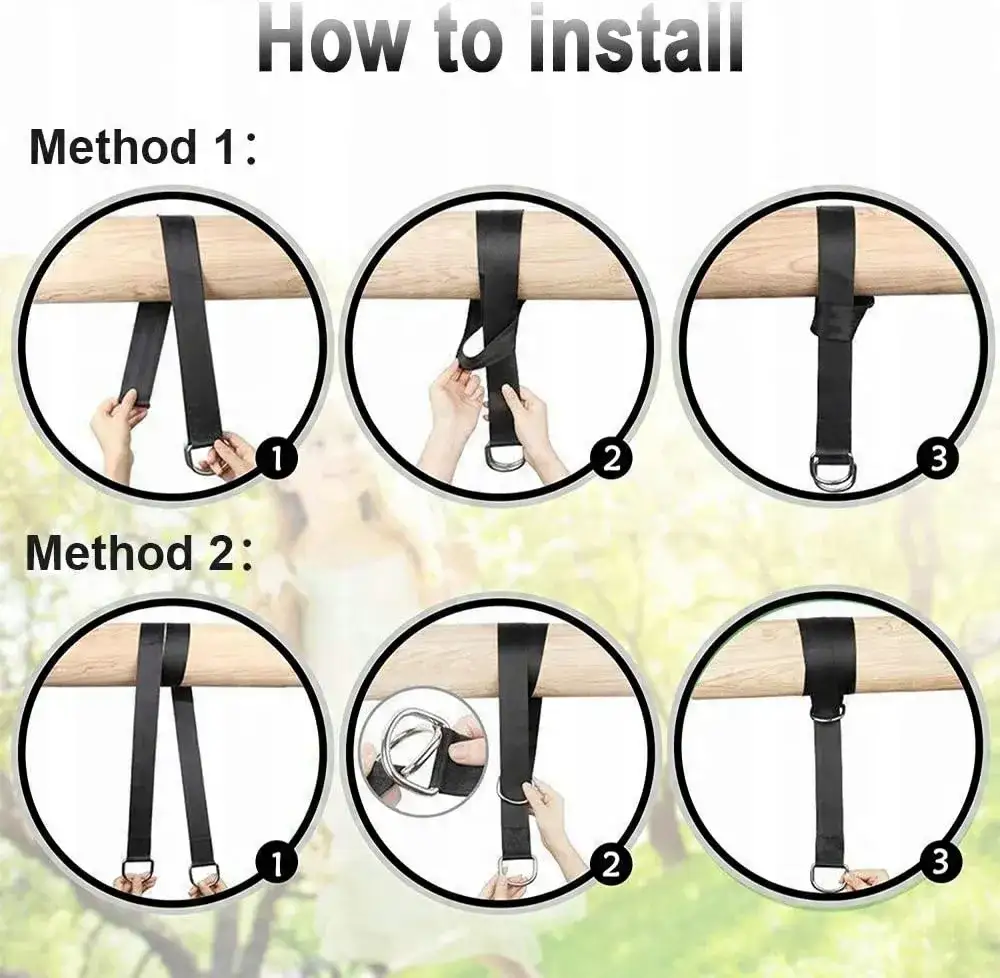 r&oacute;żne metody montażu huśtawki na drzewie