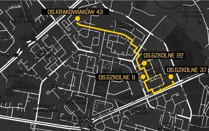 Mapa Nowej Huty Osiedle Teatralne Plac Centralny