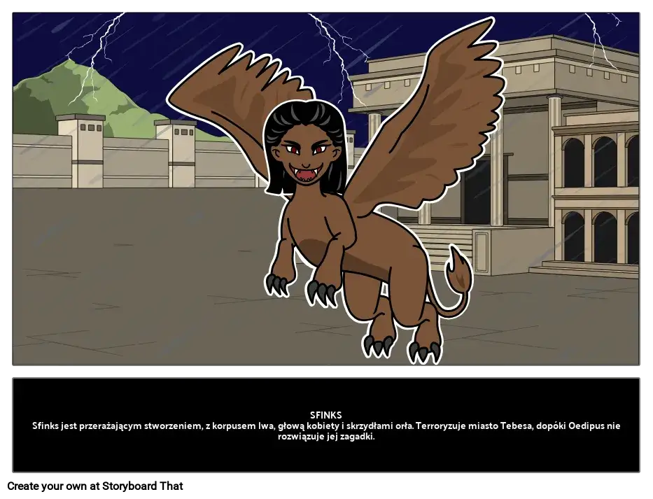 Edyp rozwiązuje zagadkę Sfinksa