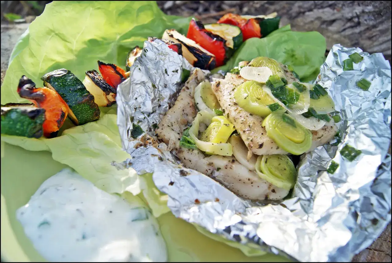 ryba z grilla w folii