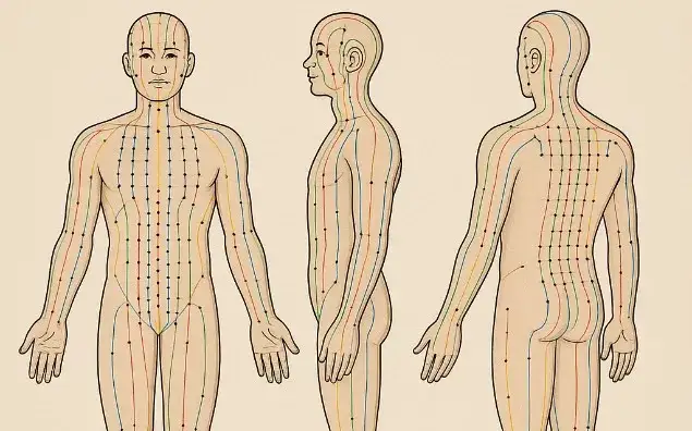Mapa meridian&oacute;w w Tradycyjnej Medycynie Chińskiej