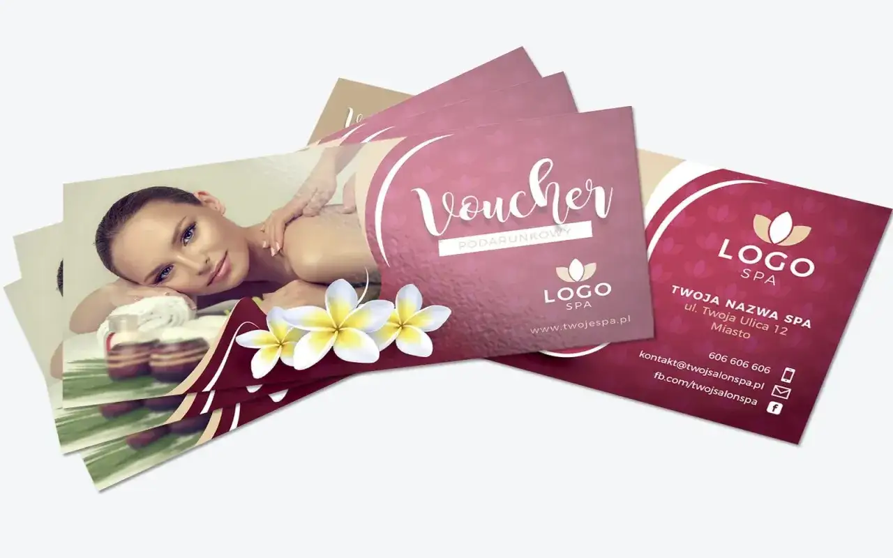 Elegancki voucher prezentowy spa dla niej