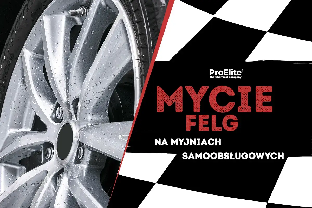Błyszcząca, mokra felga samochodowa. Dowiedz się, jak myć auto na myjni bezdotykowej, by osiągnąć taki efekt.