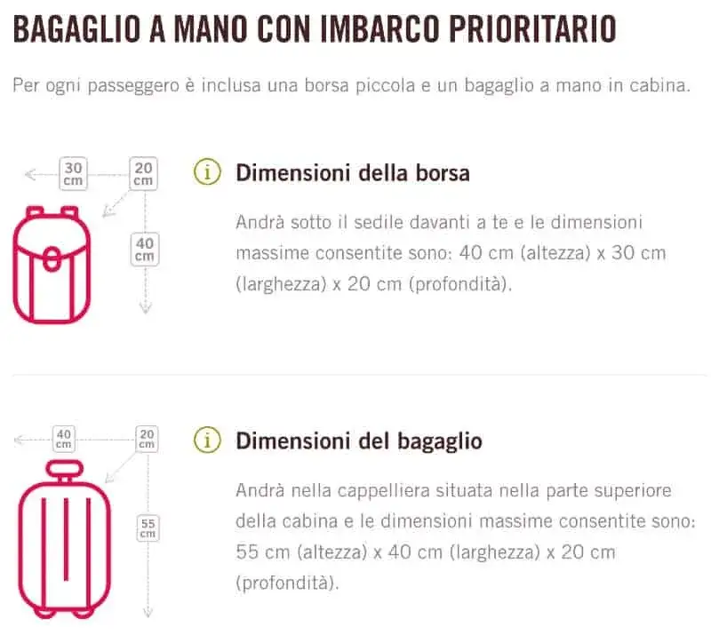 Volotea bagaglio in stiva prezzi