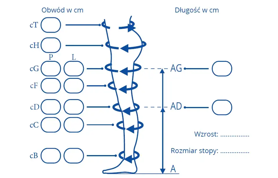 fizjoterapeuta pomiar długości n&oacute;g metody