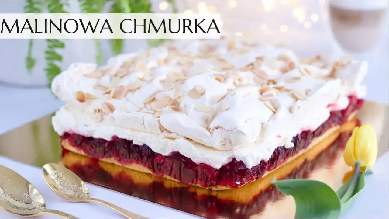 Malinowa Chmurka ciasto kruchy spód biszkopt porównanie