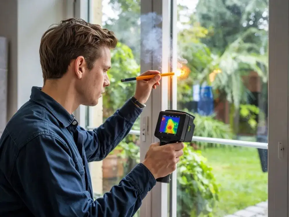 test nieszczelności okna kartką papieru