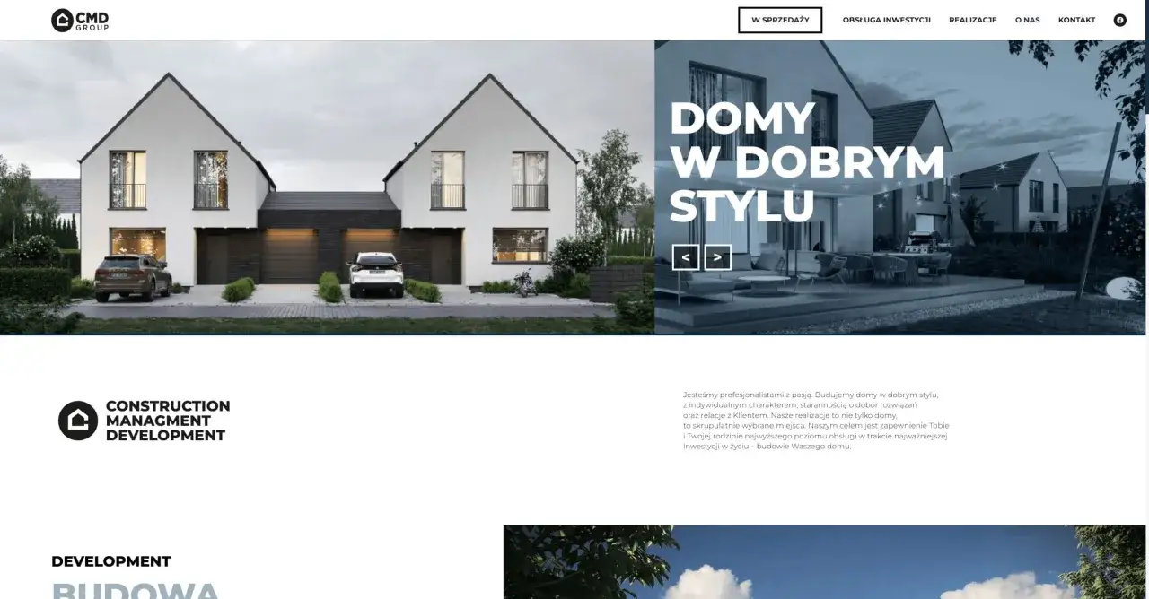 Nowoczesna budowa budynku mieszkalnego z garażem. Dwa domy w dobrym stylu, jeden z dwoma samochodami na podjeździe.