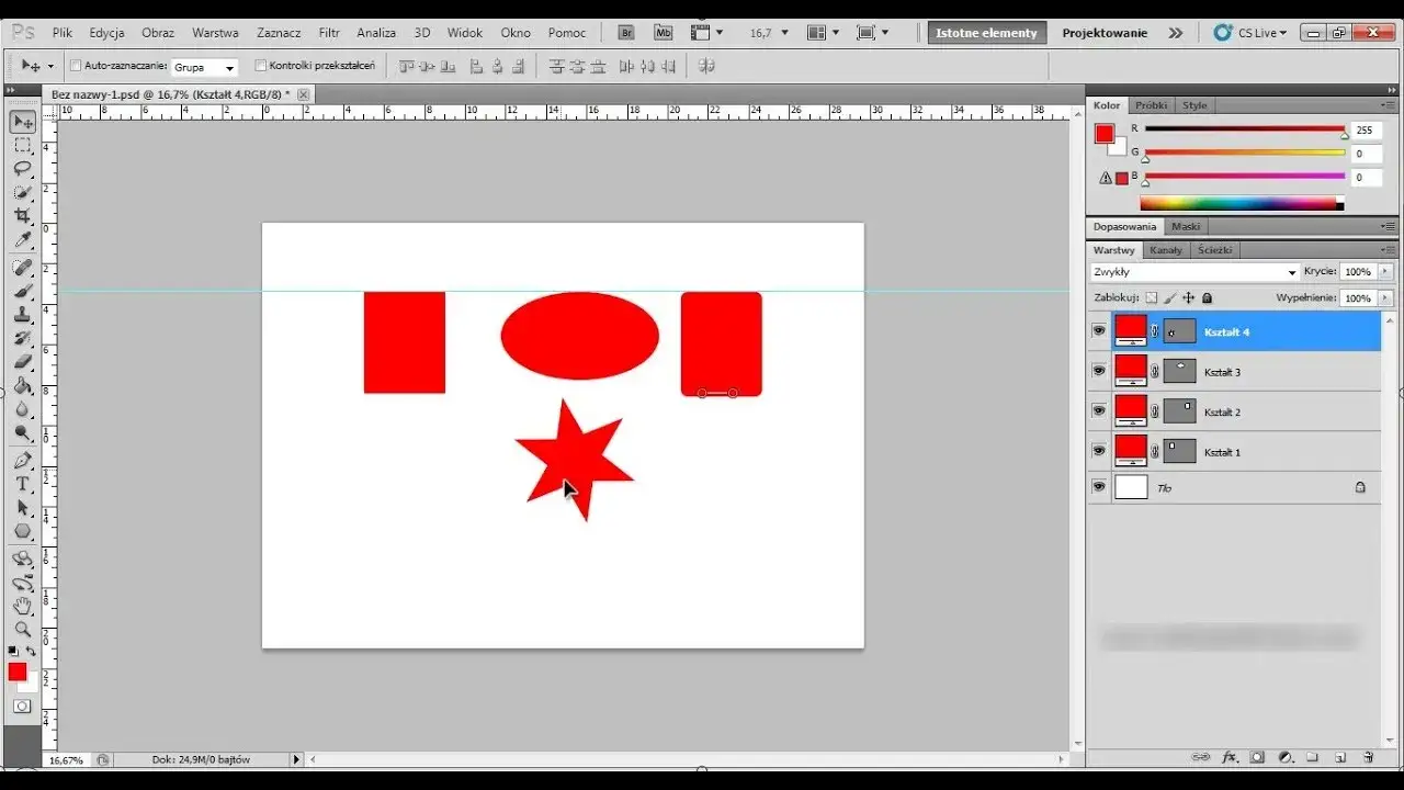photoshop linie pomocnicze przykład użycia