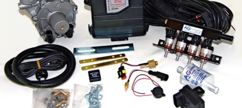 różne komponenty instalacji LPG