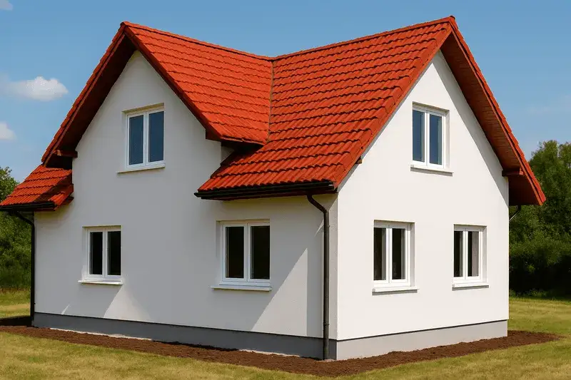 Zdjęcie Jaka elewacja do czerwonego dachu? Odkryj idealne kolory!