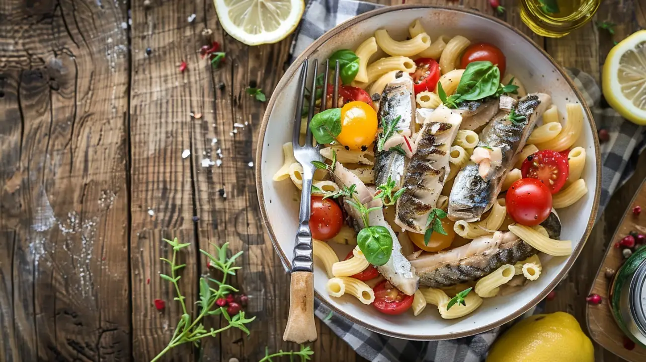 Zdjęcie Makaron z makreli w pomidorach: Prosta i szybka sałatka