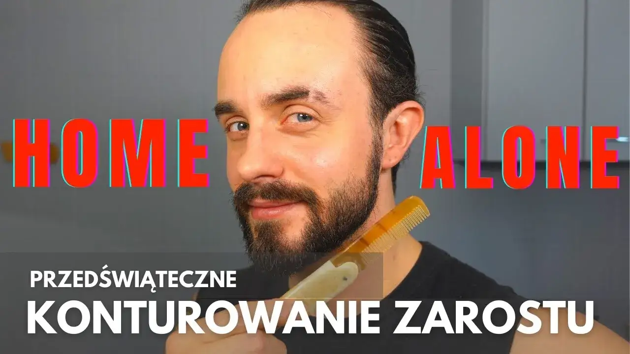 mężczyzna przycinający kr&oacute;tki zarost trymerem