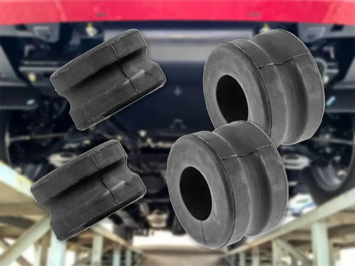 Zużyte gumy stabilizatora objawy: stuki, luzy, nierówna jazda. Nowe części zamienne.