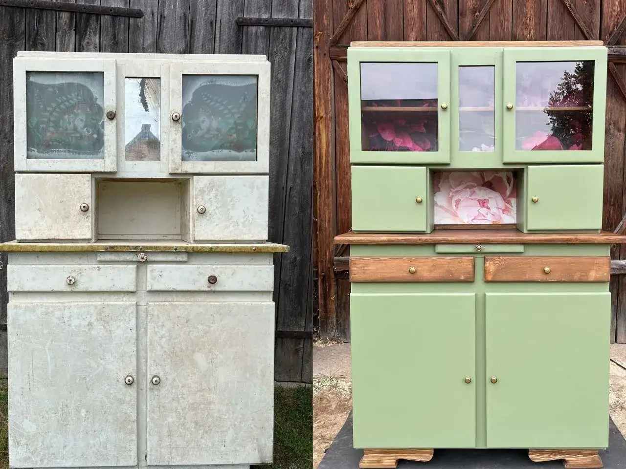 Stary kredens kuchenny aranżacje: metamorfoza z zaniedbanego mebla w stylowy dodatek.