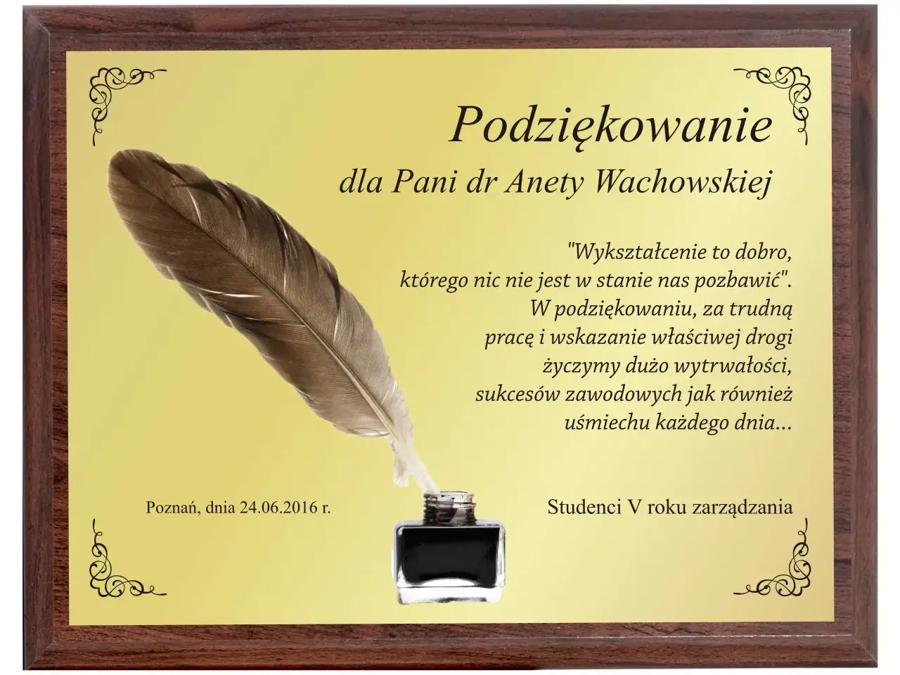 Przykłady podziękowań dla wychowawcy, r&oacute;żne style