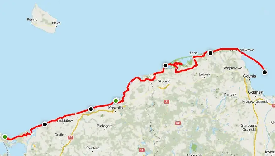 szlak rowerowy R10 wybrzeże bałtyckie