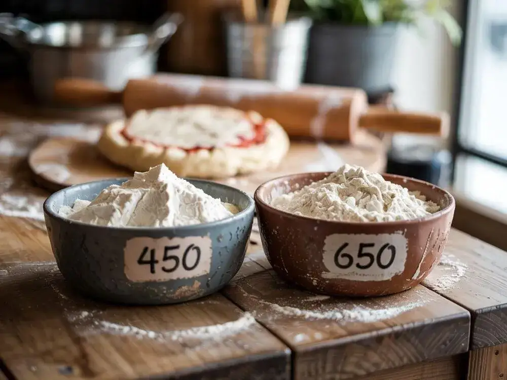 r&oacute;żne rodzaje mąki do pizzy