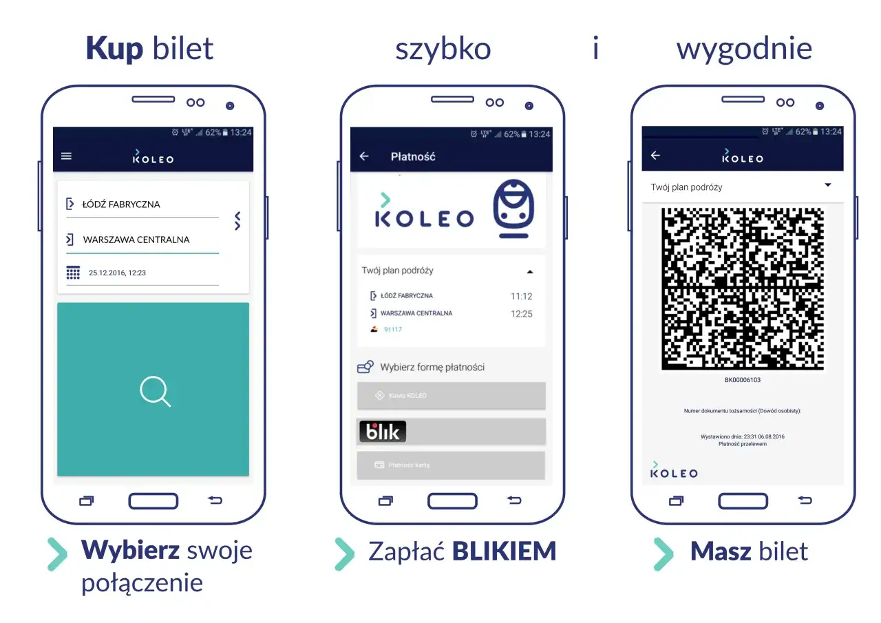 kupowanie bilet&oacute;w PKP online, aplikacja mobilna bilety, strona internetowa PKP