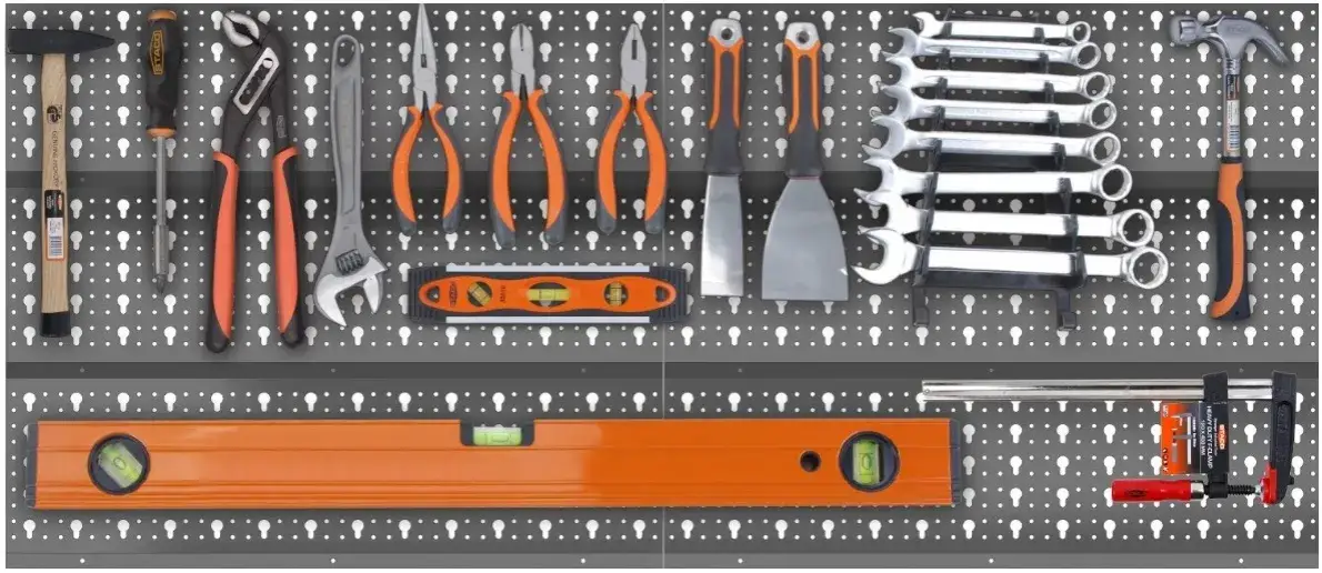 Tablica narzędziowa, systemy przechowywania na ścianach warsztatu, listwy magnetyczne na narzędzia