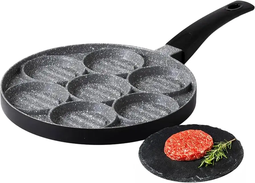 r&oacute;żne patelnie do smażenia burger&oacute;w