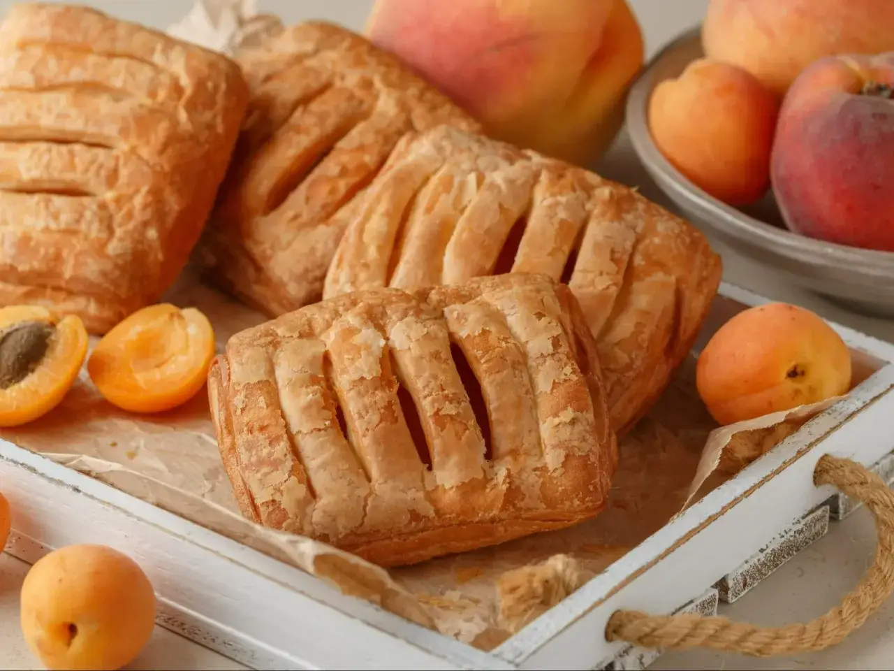 słodkie ciastka francuskie z owocami