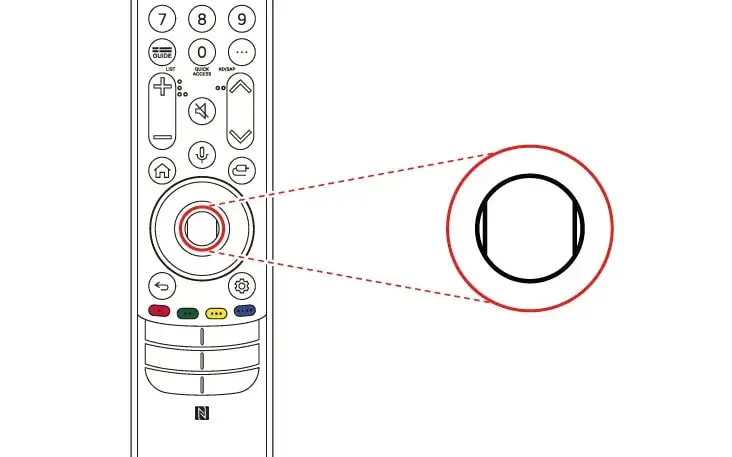pilot LG Magic Remote przycisk AD ułatwienia dostępu