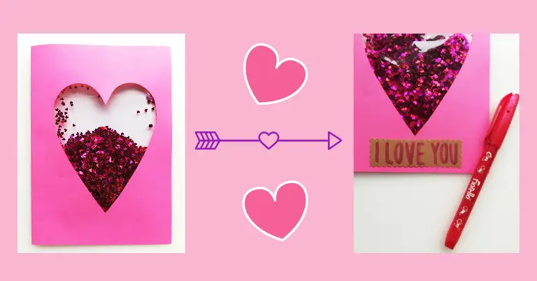 materiały i narzędzia do kartki walentynkowej DIY