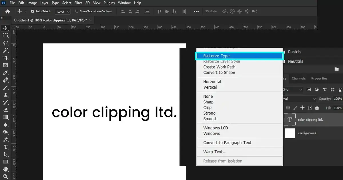 Photoshop narzędzie tekstowe znak wodny