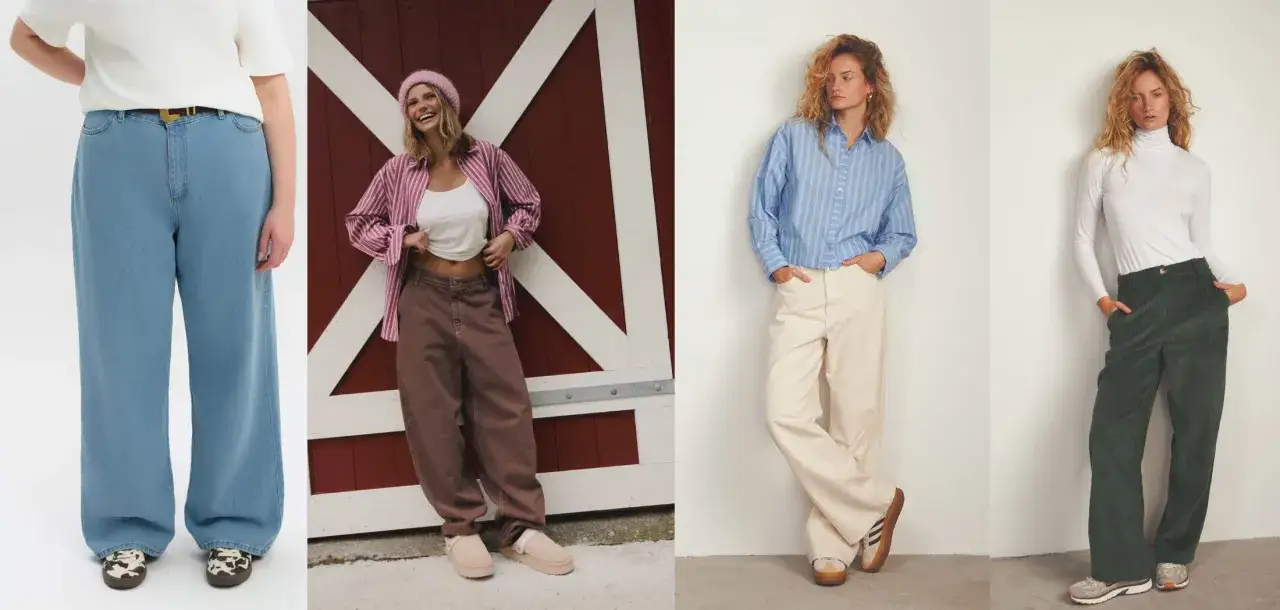 spodnie wysoki stan palazzo straight leg mom jeans bootcut por&oacute;wnanie