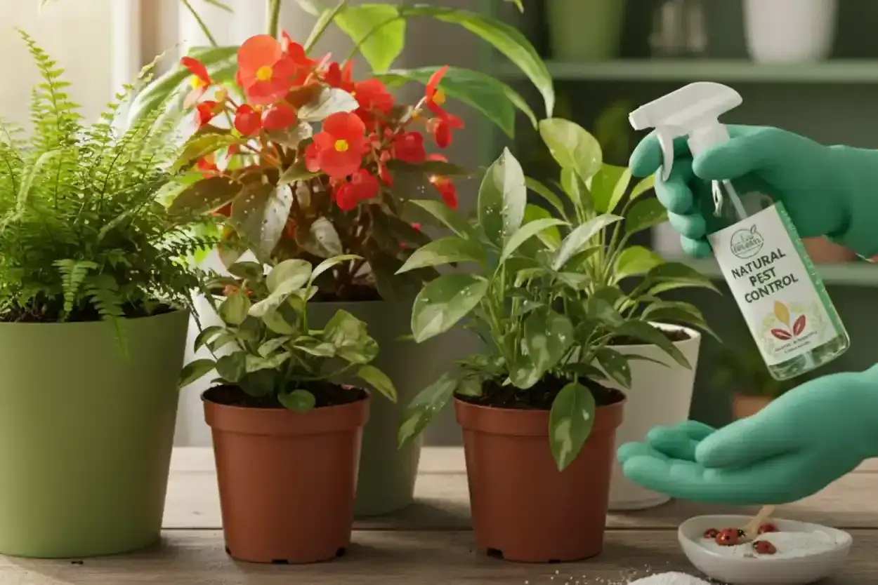 Rękawiczki i butelka z napisem 