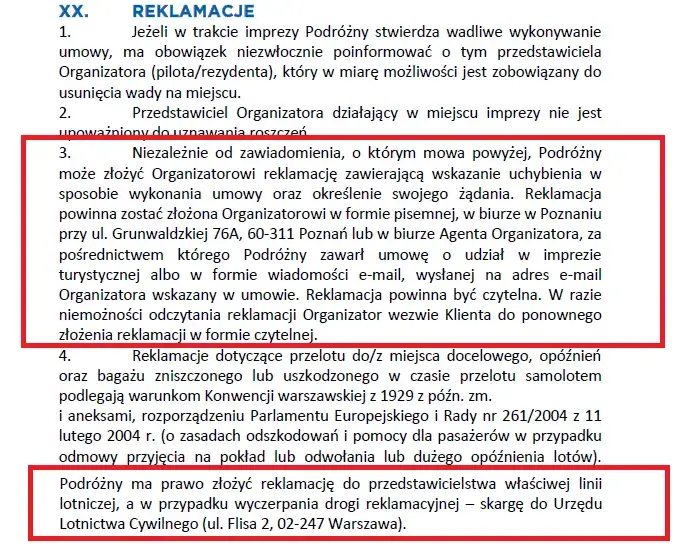 reklamacja biuro podróży pierwsze kroki