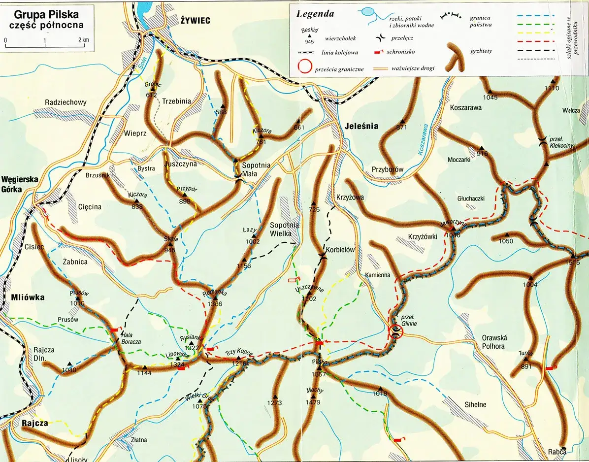 Szlaki piesze Beskid Żywiecki Węgierska Górka