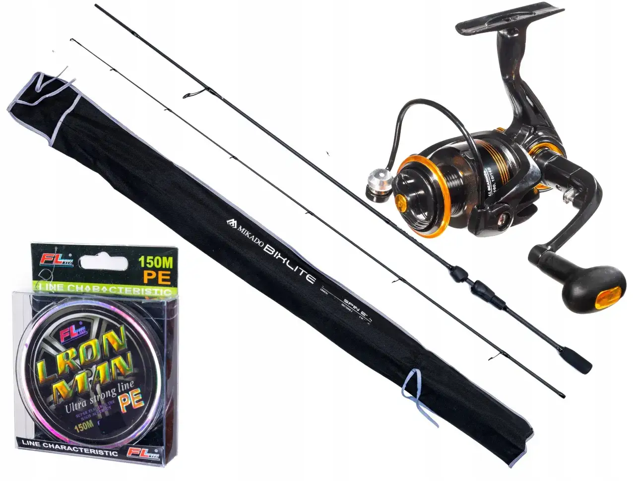 zestaw spinningowy wędka kołowrotek plecionka