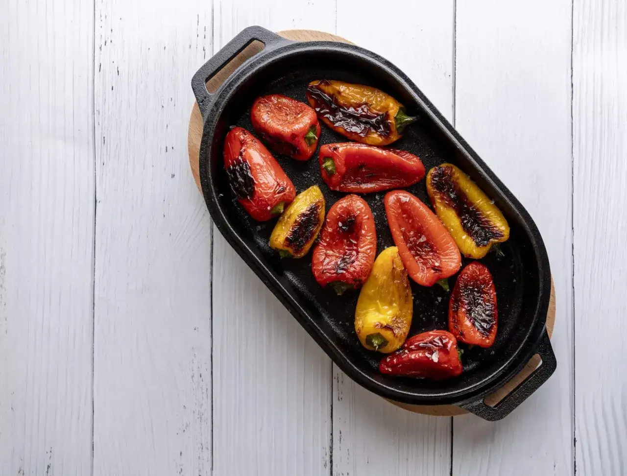 poivrons grillés au four colorés