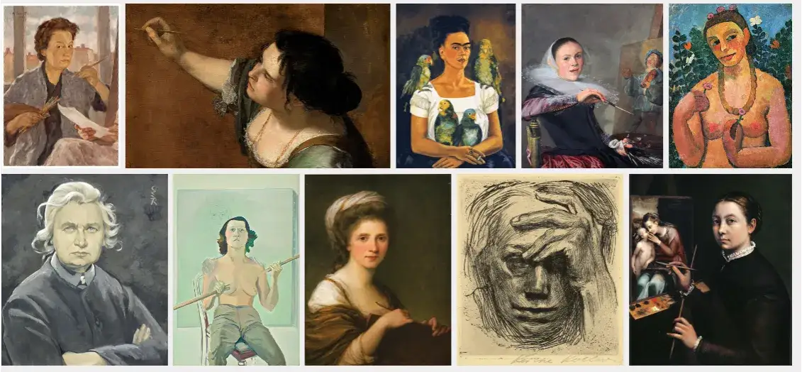 Berühmte Frauenporträts Gemälde Collage